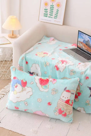 Planet Gates pachacco blanket / 200x200cm Cartoon Hello Kitty Plush Blanket Anime Flannel Pillowcase Kawaii Sanrio Room Decor Nap Air Conditioner QuiltFine Gift For Girl