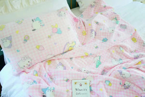 Planet Gates pachacco blanket / 200x200cm Cartoon Hello Kitty Plush Blanket Anime Flannel Pillowcase Kawaii Sanrio Room Decor Nap Air Conditioner QuiltFine Gift For Girl