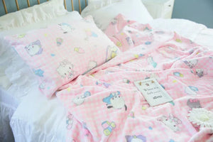 Planet Gates pachacco blanket / 200x200cm Cartoon Hello Kitty Plush Blanket Anime Flannel Pillowcase Kawaii Sanrio Room Decor Nap Air Conditioner QuiltFine Gift For Girl