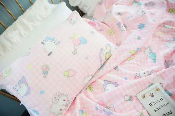 Planet Gates pachacco blanket / 200x200cm Cartoon Hello Kitty Plush Blanket Anime Flannel Pillowcase Kawaii Sanrio Room Decor Nap Air Conditioner QuiltFine Gift For Girl