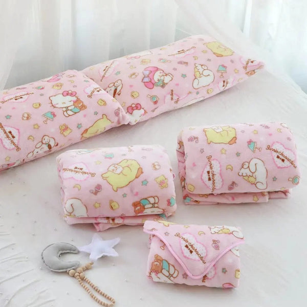 Planet Gates pachacco blanket / 200x200cm Cartoon Hello Kitty Plush Blanket Anime Flannel Pillowcase Kawaii Sanrio Room Decor Nap Air Conditioner QuiltFine Gift For Girl