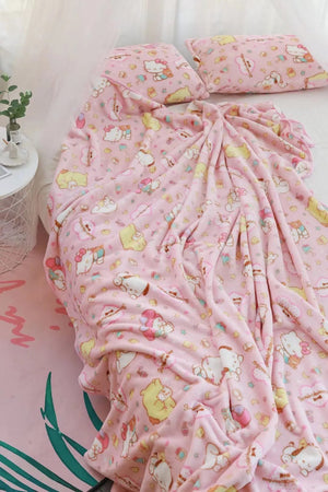 Planet Gates pachacco blanket / 200x200cm Cartoon Hello Kitty Plush Blanket Anime Flannel Pillowcase Kawaii Sanrio Room Decor Nap Air Conditioner QuiltFine Gift For Girl
