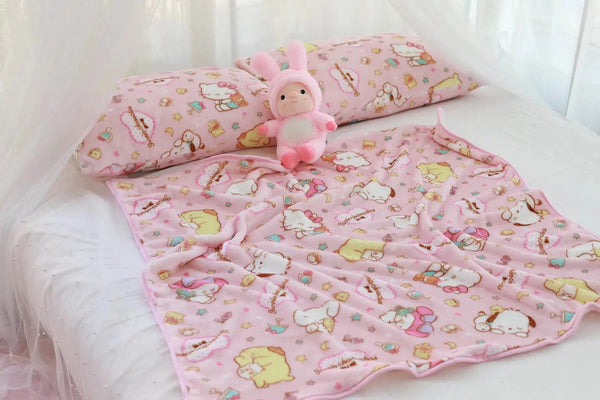 Planet Gates pachacco blanket / 200x200cm Cartoon Hello Kitty Plush Blanket Anime Flannel Pillowcase Kawaii Sanrio Room Decor Nap Air Conditioner QuiltFine Gift For Girl