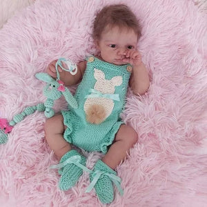 Planet Gates Painted Doll Kit 20Inch Already Painted Reborn Baby Kit LouLou Awake With Hair and Eyelashes 3D Painted Skin Unassembled DIY Handmade Doll Parts