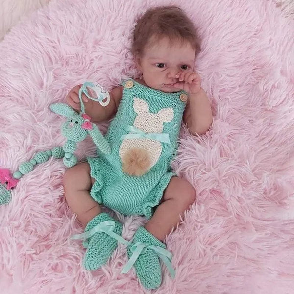 Planet Gates Painted Doll Kit 20Inch Already Painted Reborn Baby Kit LouLou Awake With Hair and Eyelashes 3D Painted Skin Unassembled DIY Handmade Doll Parts