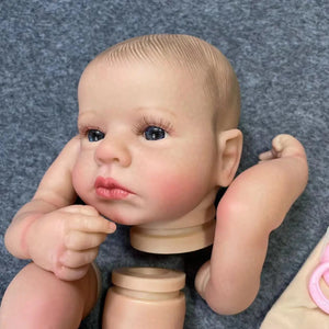 Planet Gates Painted Doll Kit 20Inch Already Painted Reborn Baby Kit LouLou Awake With Hair and Eyelashes 3D Painted Skin Unassembled DIY Handmade Doll Parts