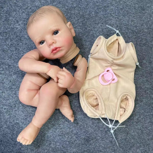 Planet Gates Painted Doll Kit 20Inch Already Painted Reborn Baby Kit LouLou Awake With Hair and Eyelashes 3D Painted Skin Unassembled DIY Handmade Doll Parts