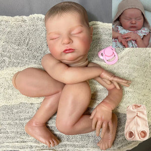Planet Gates Painted Doll Kit 20Inch Already Painted Reborn Doll Kit Laura 3D Painted Skin Mold High Quality Handmade Newborn Baby Doll Parts With Cloth Body