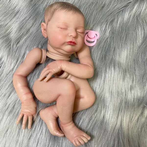 Planet Gates Painted Doll Kit 20Inch Already Painted Reborn Doll Kit Laura 3D Painted Skin Mold High Quality Handmade Newborn Baby Doll Parts With Cloth Body