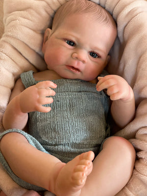 Planet Gates Painted Hair-Boy 19Inch Elijah Boy Full Body Soft Silicone Vinyl Dolls Painted Newborn Baby Doll Toys For Kid's Christmas Gift Muñecas Reborn