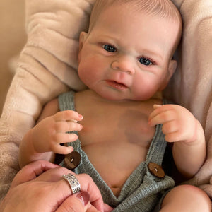 Planet Gates Painted Hair-Boy 19Inch Elijah Boy Full Body Soft Silicone Vinyl Dolls Painted Newborn Baby Doll Toys For Kid's Christmas Gift Muñecas Reborn