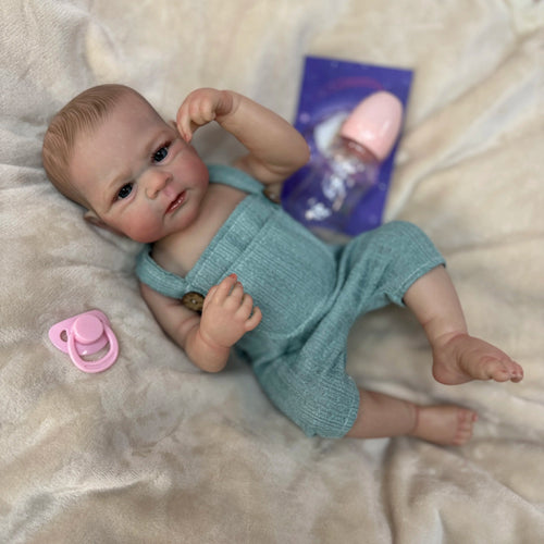Planet Gates Painted Hair-Boy 19Inch Elijah Boy Full Body Soft Silicone Vinyl Dolls Painted Newborn Baby Doll Toys For Kid's Christmas Gift Muñecas Reborn