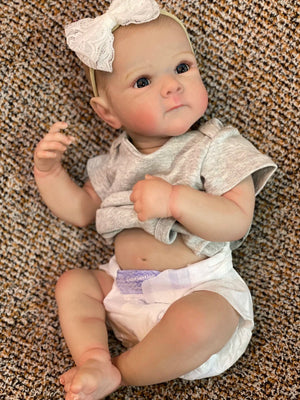 Planet Gates Painted Hair-Girl Cuddly Bettie Bebe Reborn Girl Full Body Silicone Doll 50cm Collectible Lifelike Realistic Art Reborn Dolls muñecas reborn