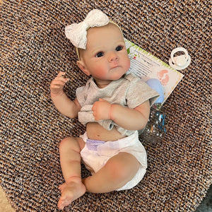 Planet Gates Painted Hair-Girl Cuddly Bettie Bebe Reborn Girl Full Body Silicone Doll 50cm Collectible Lifelike Realistic Art Reborn Dolls muñecas reborn