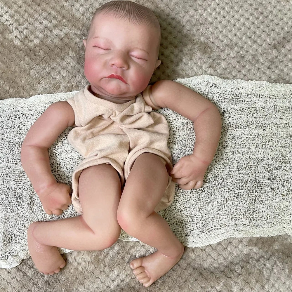 Planet Gates Painted Kit / With Cloth Body 19inch Already Painted Reborn Doll Parts Levi Unassembled Lifelike Baby 3D Painting with Visible Veins Cloth Body Included