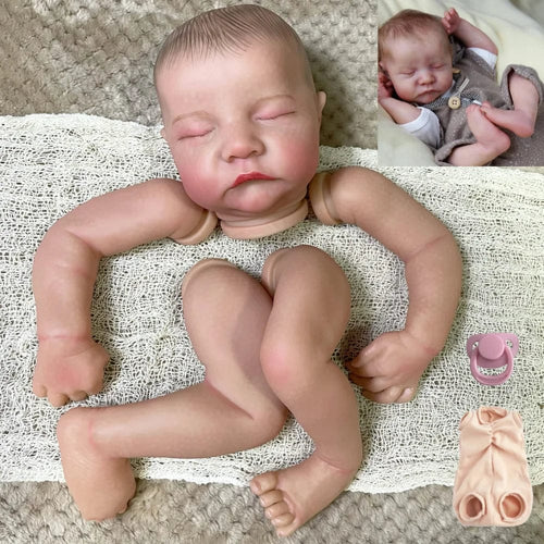 Planet Gates Painted Kit / With Cloth Body 19inch Already Painted Reborn Doll Parts Levi Unassembled Lifelike Baby 3D Painting with Visible Veins Cloth Body Included