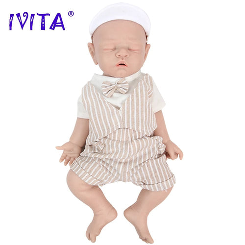 Planet Gates Painted / Russian Federation / 43cm(16.92inch) IVITA WB1528 43cm 2508g 100% Full Body Silicone Reborn Baby Doll Realistic Soft Baby Toys with Clothes for Children Dolls Gift