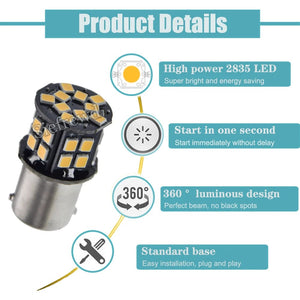 Planet Gates Pair 6V LED Signal Lamp 1156 BA15S 1157 BAY15D BA15D Warm White Car Motorcycle Bike Backup Reverse Tail Brake Turn Light Styling