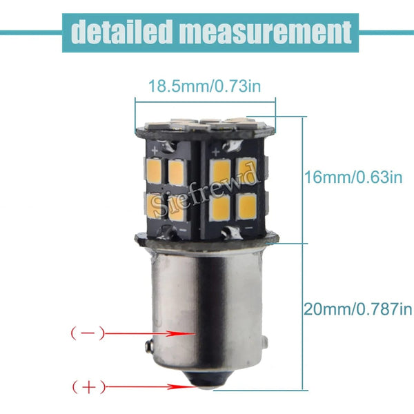 Planet Gates Pair 6V LED Signal Lamp 1156 BA15S 1157 BAY15D BA15D Warm White Car Motorcycle Bike Backup Reverse Tail Brake Turn Light Styling