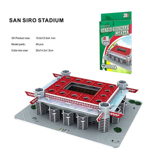 Planet Gates Palm Size DIY 3D Football Field Puzzle Mini Soccer Stadium Building Model Assembly Handmade Toys Desktop Decorations