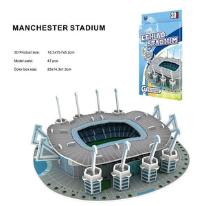 Planet Gates Palm Size DIY 3D Football Field Puzzle Mini Soccer Stadium Building Model Assembly Handmade Toys Desktop Decorations