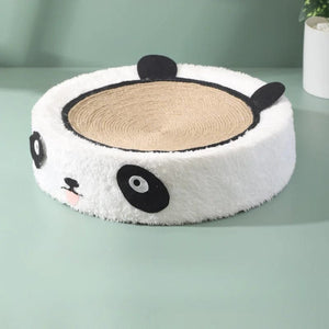 Planet Gates Panda style / 39cm Cute Cat Scratcher Bed Sisal Cat Scratching Board 2 In 1 Cat House Cat Scraper Round Cat Scratcher for Cats Rascadores De Gato