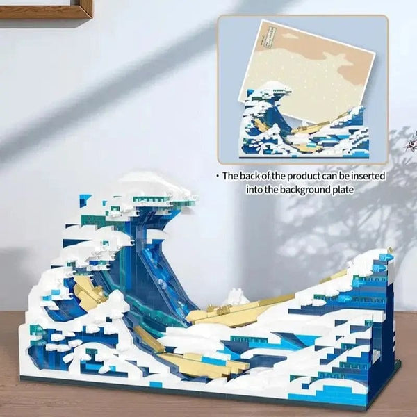 Planet Gates Pantasy Kanagawa Surfing Puzzle Ukiyo-E Building Block Decoration Creative Assembling Toy World Famous Painting Gift