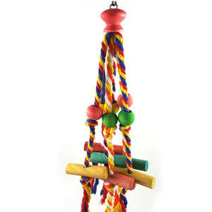 Planet Gates Parrot Chew Toy Cotton Rope Birds Toy Bite Bridge Bird Tearing Toys Cockatiels Training Hang Swings Birds Cage Supplies