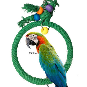 Planet Gates Parrot Chew Toy Cotton Rope Birds Toy Bite Bridge Bird Tearing Toys Cockatiels Training Hang Swings Birds Cage Supplies