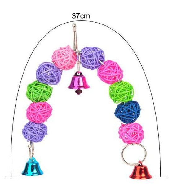 Planet Gates Parrot Chew Toy Cotton Rope Birds Toy Bite Bridge Bird Tearing Toys Cockatiels Training Hang Swings Birds Cage Supplies