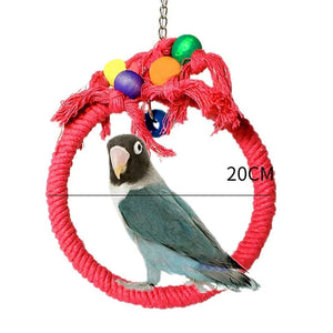 Planet Gates Parrot Chew Toy Cotton Rope Birds Toy Bite Bridge Bird Tearing Toys Cockatiels Training Hang Swings Birds Cage Supplies