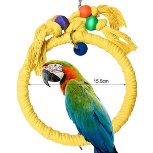 Planet Gates Parrot Chew Toy Cotton Rope Birds Toy Bite Bridge Bird Tearing Toys Cockatiels Training Hang Swings Birds Cage Supplies