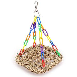Planet Gates Parrot Chew Toy Cotton Rope Birds Toy Bite Bridge Bird Tearing Toys Cockatiels Training Hang Swings Birds Cage Supplies