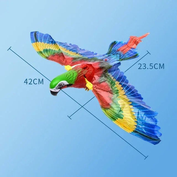 Planet Gates parrot Simulation Bird Interactive Cat Toys Electric Hanging Eagle Flying Bird Cat Teasering Play Cat Stick Scratch Rope Pet Toys