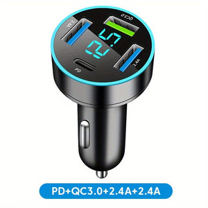 Planet Gates PD+QC3.0+2.4A+2.4A 66W PD20W QC3.0 SCP AFC Super Fast Car Charger: Get Lightning-Fast Charging For Your iPhone/iPad, Samsung, Android & More - With Digital Display!