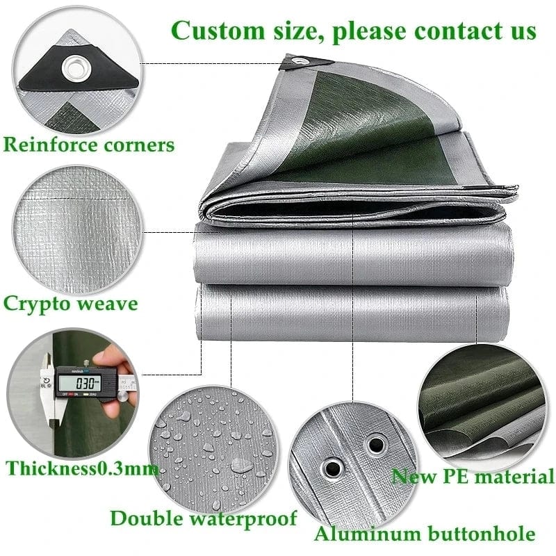 Planet Gates PE 0.32mm Tarpaulin Waterproof Fabric Outdoor Tent Garden Plant Canopy Truck Canopy Waterproof Sunshade Dog House Cover