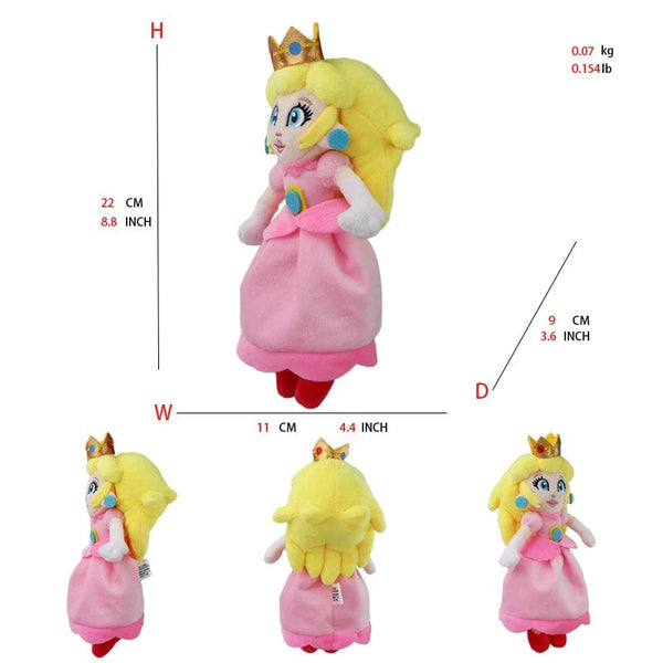 Planet Gates Peach 8in Princess Peach Mario Plush Toys Kawaii Stuffed Dolls Cartoon Cute Dolls Birthday Christmas Gift For Kids Collection