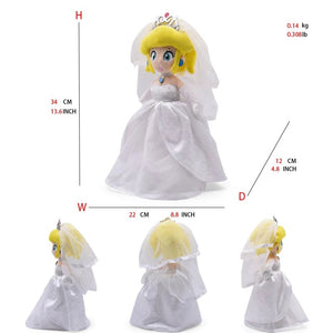 Planet Gates Peach wedding / CHINA Mario Bros Plush Toys Luigi Yoshi Princess Peach Toadette Bowser JR Waluigi Wario Anime Stuffed Cartoon Peluche Dolls