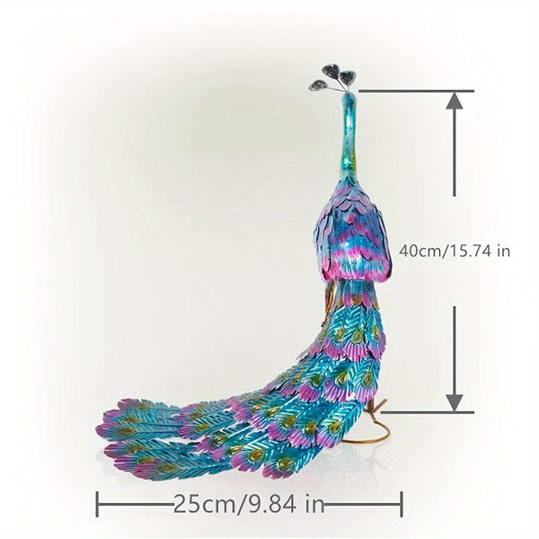 Planet Gates Peacock 1pc, Beautiful Peacock Statue, Metal Peacock Standing Statue Outdoor, Garden Decoration, Lawn Backyard Decoration, Courtyard, Party, Wedding Decoration