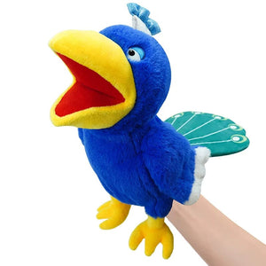 Planet Gates Peacock Bird Soft Stuffed Toy Doll Parrot Owl Eagle Flamingo Peacock Cospaly Plush Doll Educational Baby Toys Kawaii Hand Finger Puppet