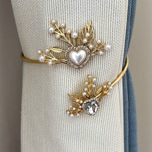 Planet Gates Pearl 1pc Elegant Metal Faux Pearl Curtain Holdback with Three-dimensional Flower Design - Perfect for Bedroom, Office, Kitchen, Living Room, and Study - Adds a Touch of Luxury to Your Home Decor