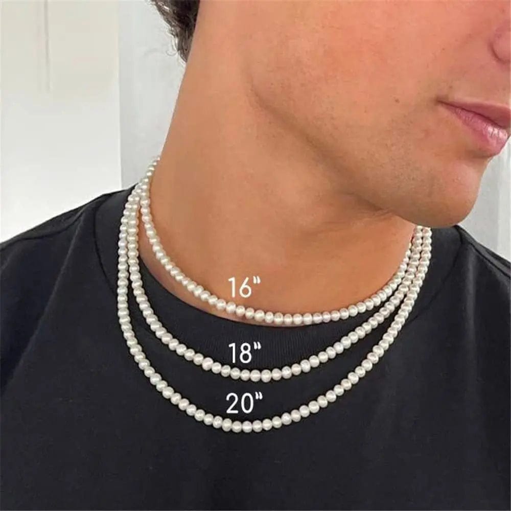 Planet Gates Pearl Necklace Men Simple Handmade Strand Bead Necklace 2022 New Trendy Men Jewelry for Women Girls Wedding Banquet Necklaces