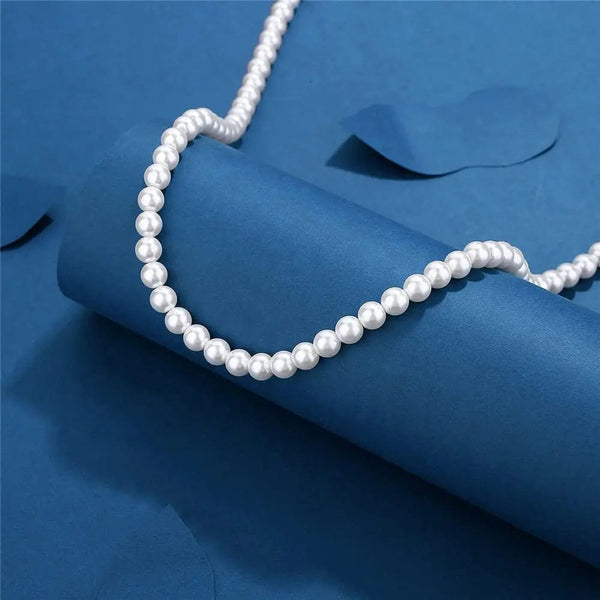 Planet Gates Pearl Necklace Men Simple Handmade Strand Bead Necklace 2022 New Trendy Men Jewelry for Women Girls Wedding Banquet Necklaces
