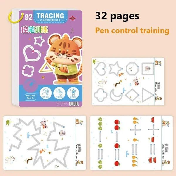 Planet Gates Pen control training Magical Tracing Workbook Educational Montessori Books for Children Pen Control Training Reusable Calligraphy Copybook for Kids