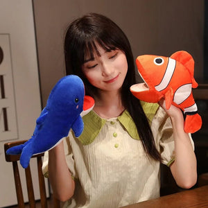 Planet Gates Penguin-25cm / CHINA Stuffed Plush Animals Toys Hand Finger Story Puppet Kawaii Dolls Educational Toys Octopus Penguin Clown Fish Birthday Gift