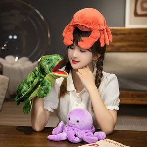 Planet Gates Penguin-25cm / CHINA Stuffed Plush Animals Toys Hand Finger Story Puppet Kawaii Dolls Educational Toys Octopus Penguin Clown Fish Birthday Gift