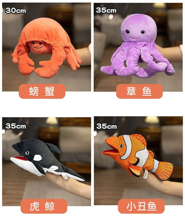 Planet Gates Penguin-25cm / CHINA Stuffed Plush Animals Toys Hand Finger Story Puppet Kawaii Dolls Educational Toys Octopus Penguin Clown Fish Birthday Gift