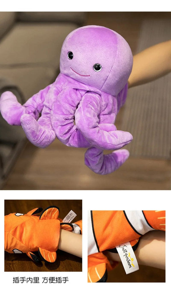 Planet Gates Penguin-25cm / CHINA Stuffed Plush Animals Toys Hand Finger Story Puppet Kawaii Dolls Educational Toys Octopus Penguin Clown Fish Birthday Gift