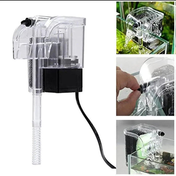 Planet Gates Performance Hang-On The Back Power Filter for Desktop and Betta Aquariums Submersible pump oxygen pump