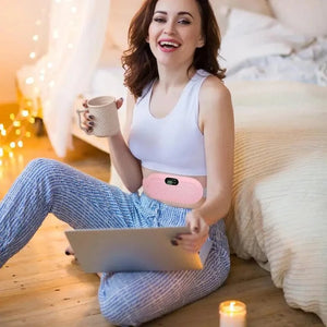 Planet Gates Period Heating Pad Travel Electric Stomach Heating Pad Adjustable Heated Belt With Digital Display 4 Vibration Massage Modes